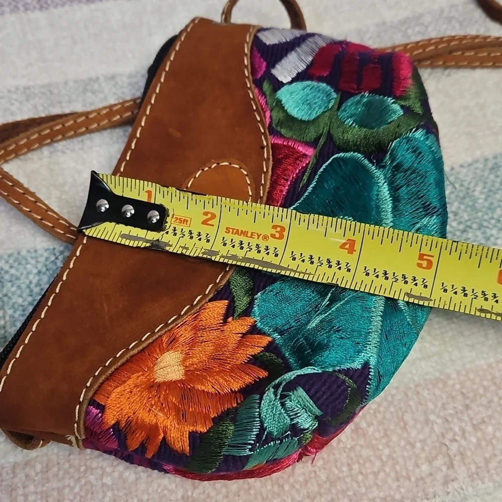 Embroidered Floral Crossbody Bag
